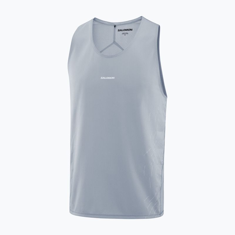 Vyriški bėgimo marškinėliai Salomon Sense Aero Singlet GFX trade winds 4