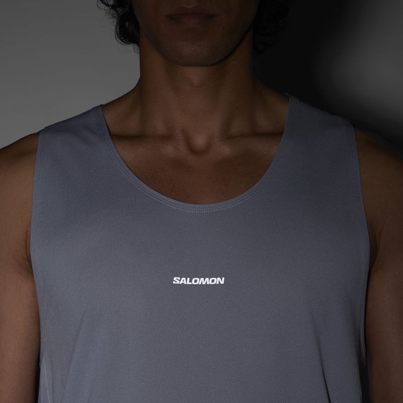 Vyriški bėgimo marškinėliai Salomon Sense Aero Singlet GFX trade winds 6