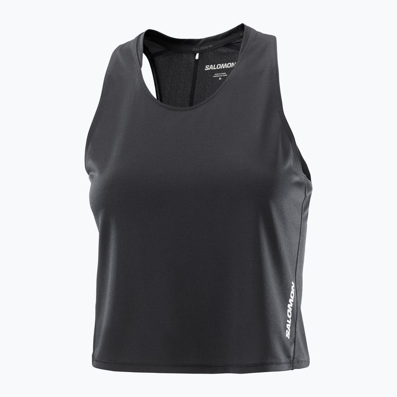 Moteriški bėgimo marškinėliai Salomon Sense Aero Short Tank deep black 4