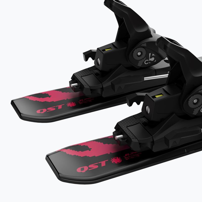 Vaikiškos kalnų slidės + apkaustai Salomon QST Jr Black XS + C5 GW black/neon punch 7