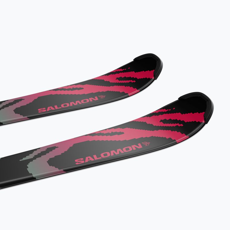 Vaikiškos kalnų slidės + apkaustai Salomon QST Jr Black S + C5 GW black/neon punch 6