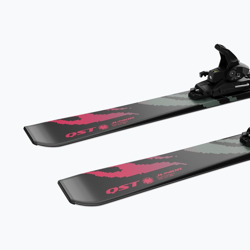 Vaikiškos kalnų slidės + apkaustai Salomon QST Jr Black S + C5 GW black/neon punch 7