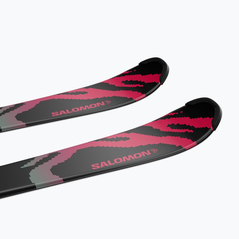 Vaikiškos kalnų slidės + apkaustai Salomon QST Jr Black M + L6 GW black/neon punch 6