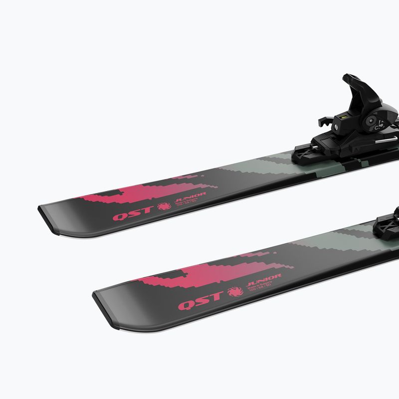 Vaikiškos kalnų slidės + apkaustai Salomon QST Jr Black M + C5 GW black/neon punch 6