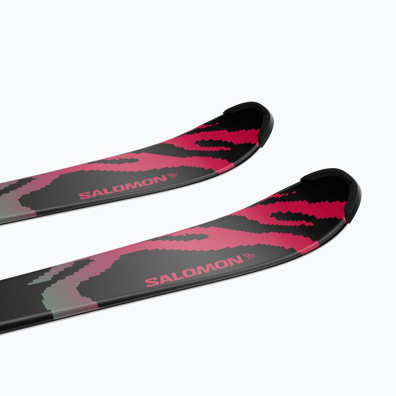 Vaikiškos kalnų slidės + apkaustai Salomon QST Jr Black M + C5 GW black/neon punch 7