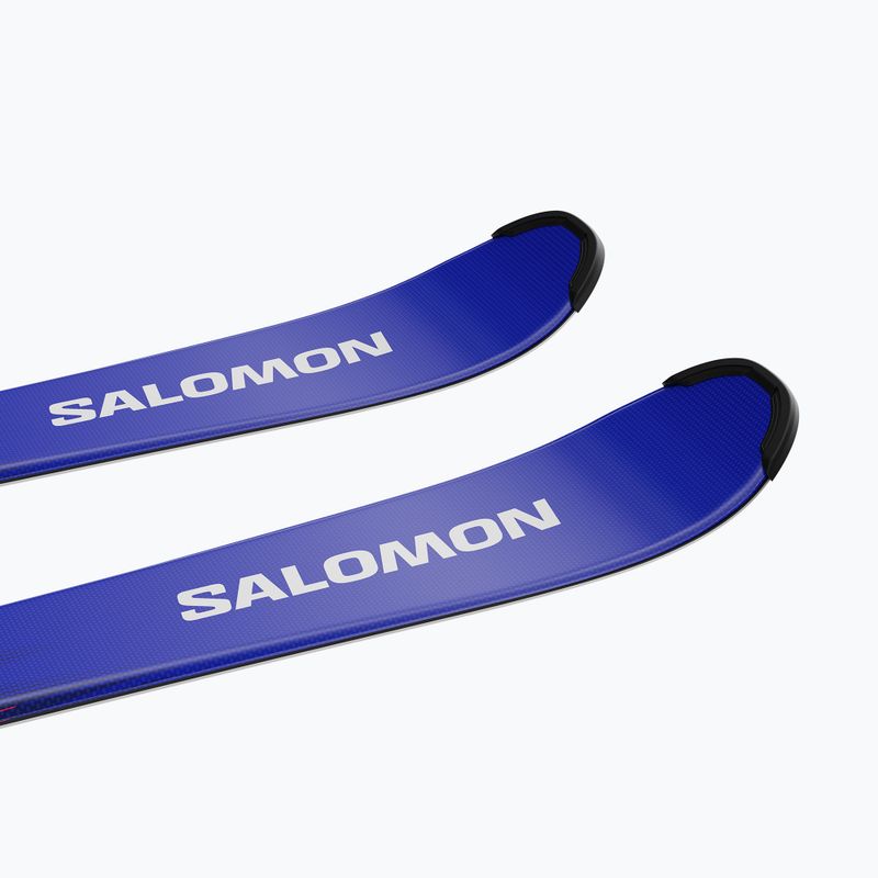 Vaikiškos kalnų slidės + apkaustai Salomon Equipe Jr S + C5 GW race blue/equipe red 5