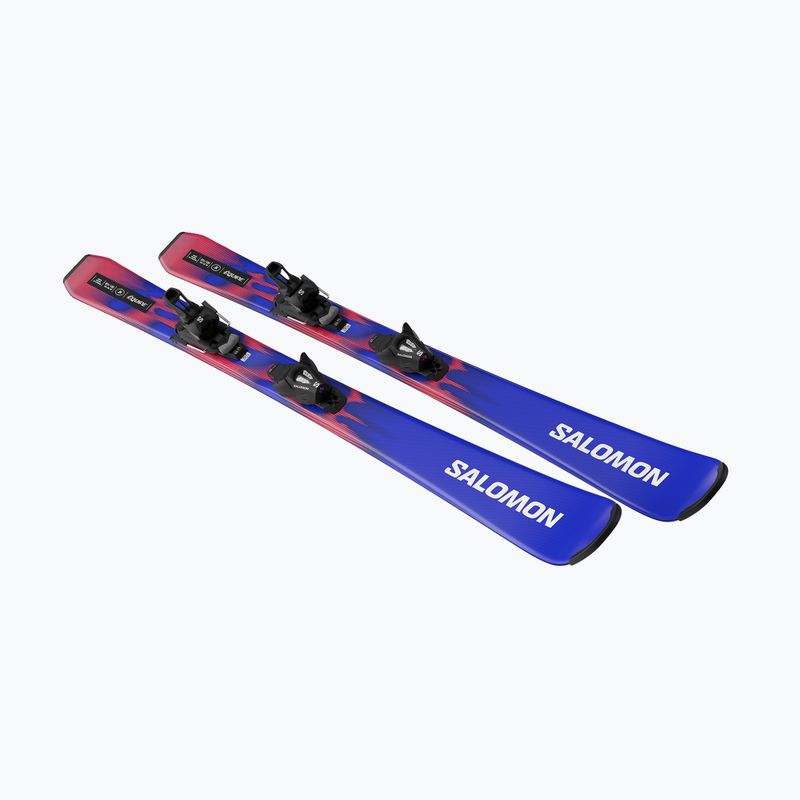Vaikiškos kalnų slidės + apkaustai Salomon Equipe Jr M + C5 GW race blue/equipe red 4