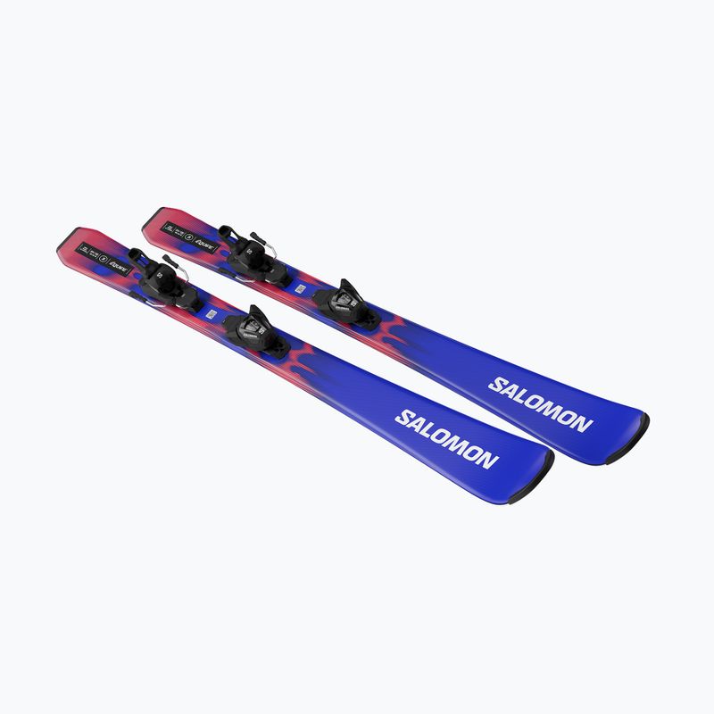 Vaikiškos kalnų slidės + apkaustai Salomon Equipe Jr M + L6 GW race blue/equipe red 4