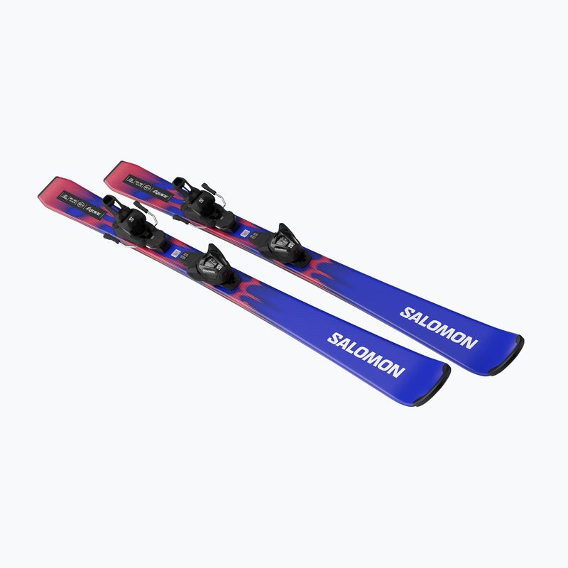 Vaikiškos kalnų slidės + apkaustai Salomon Equipe MT JR + L6 GW race blue/equipe red 4