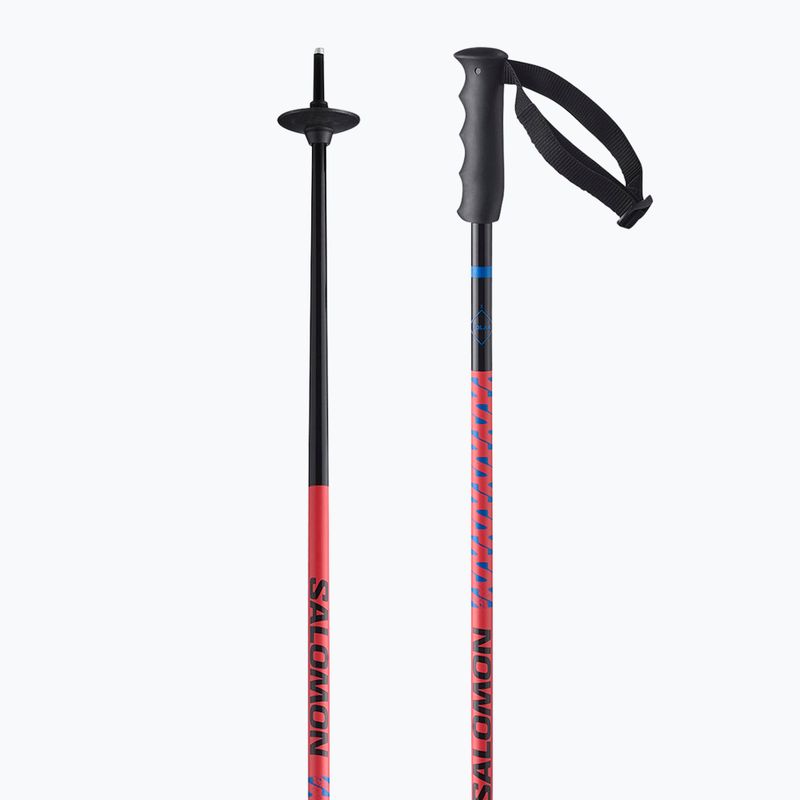 Vaikiškos slidžių lazdos Salomon Polar Jr black/race blue/red 2