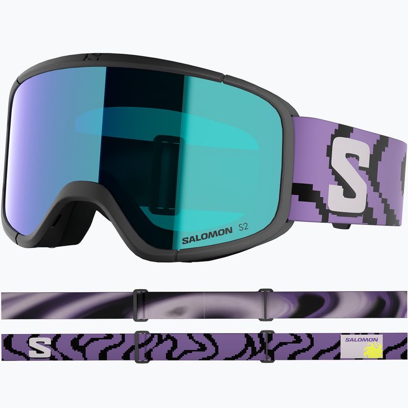 Slidinėjimo akiniai Salomon Aksium 2.0 S S2 black pansy/ml mid blue 2