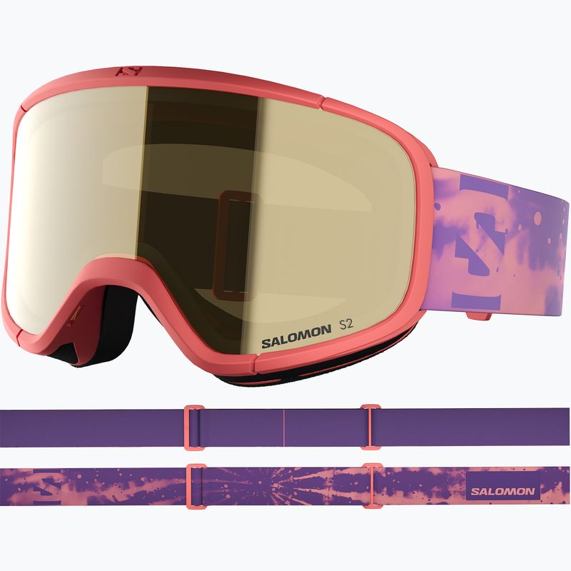 Vaikiški slidinėjimo akiniai Salomon Lumi Acces Jr S2 sun kissed coral/flash gold 2