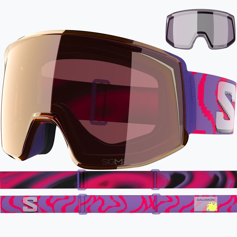 Slidinėjimo akiniai Salomon Skarn Prime Sigma S2+S1 ultra violet/sigma copper/sigma clear pink 2