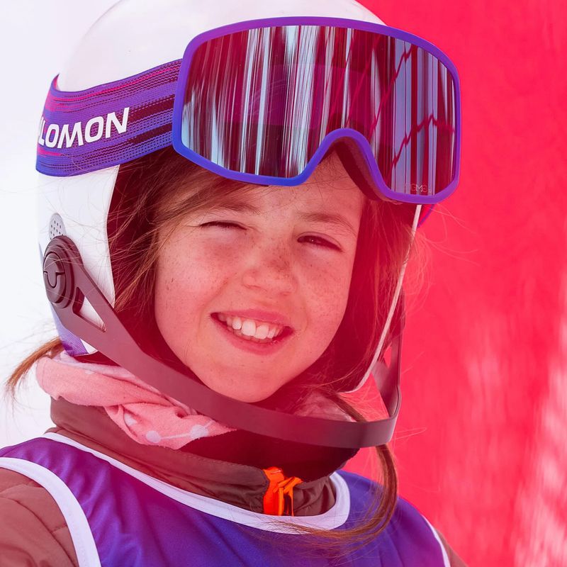 Vaikiškas slidinėjimo šalmas Salomon Equipe Fis + Chinguard Jr white/race blue 6