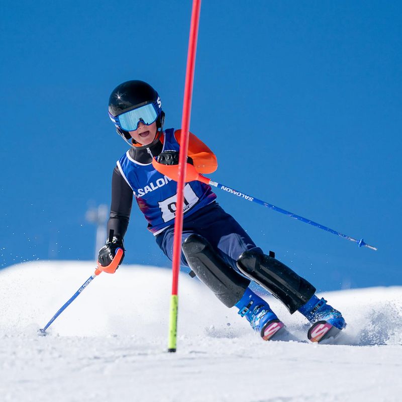 Vaikiškas slidinėjimo šalmas Salomon Equipe Fis + Chinguard Jr black/flames 8