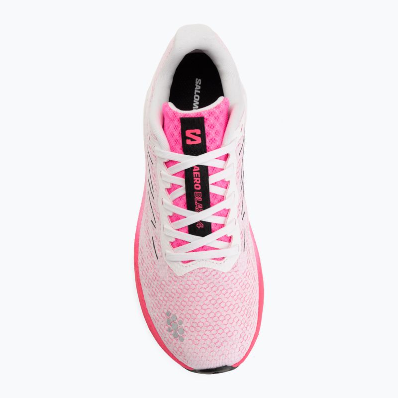 Moteriški bėgimo batai Salomon Aero Blaze 4 white/knockout pink 5