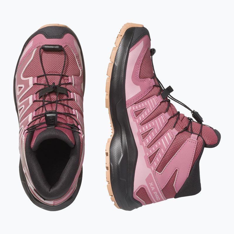 Vaikiški turistiniai batai Salomon XA Pro Mid Waterproof nocturne/dusky orchid 3