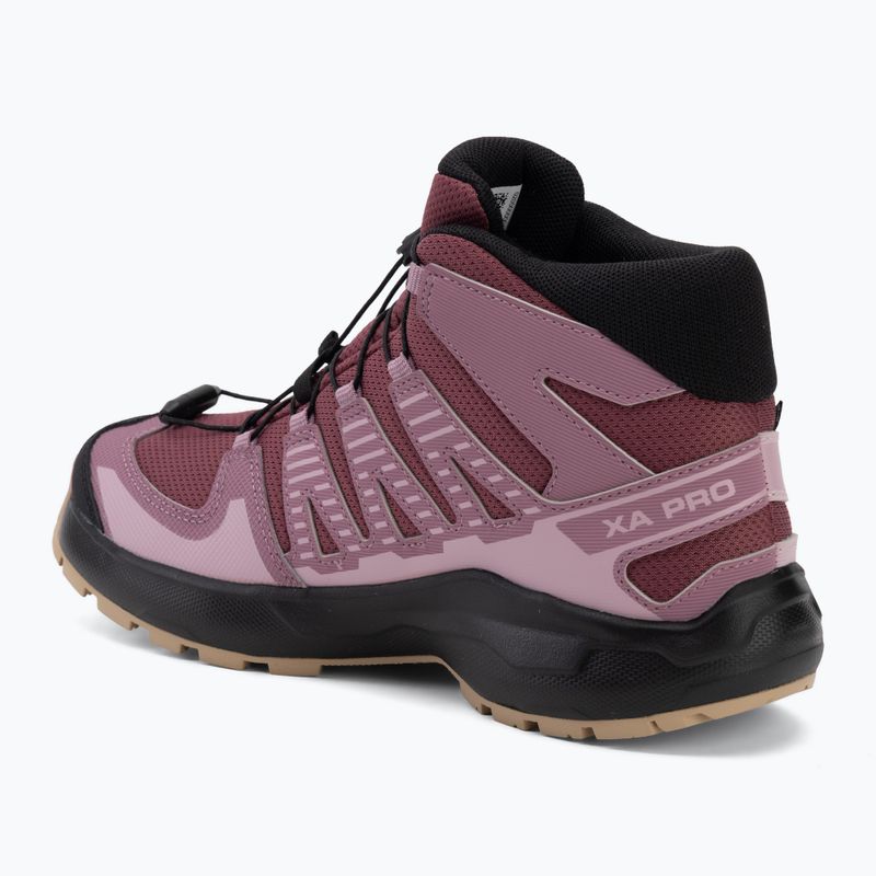 Vaikiški turistiniai batai Salomon XA Pro Mid Waterproof nocturne/dusky orchid 3