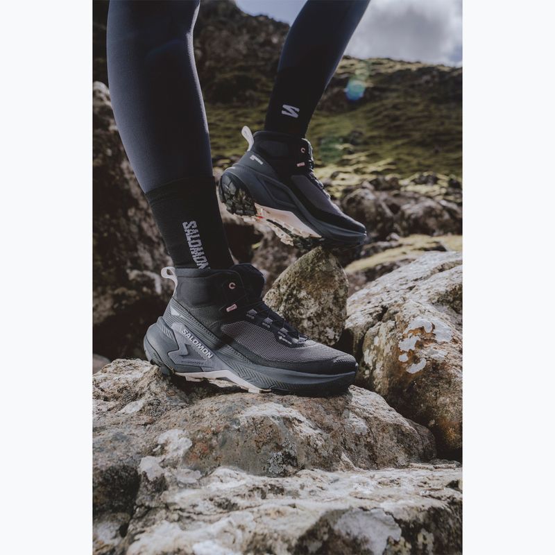 Moteriški turistiniai batai Salomon Genesis Mid GTX black/dawn pink 6