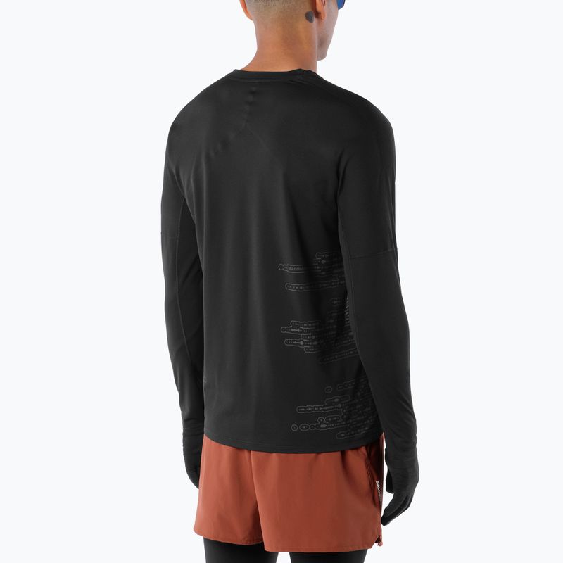 Vyriški bėgimo marškinėliai su ilgomis rankovėmis  Salomon Sense Aero GFX Tee LS deep black/black beauty 2