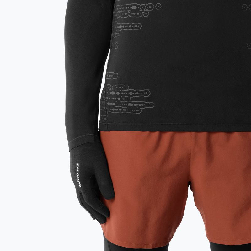 Vyriški bėgimo marškinėliai su ilgomis rankovėmis  Salomon Sense Aero GFX Tee LS deep black/black beauty 3