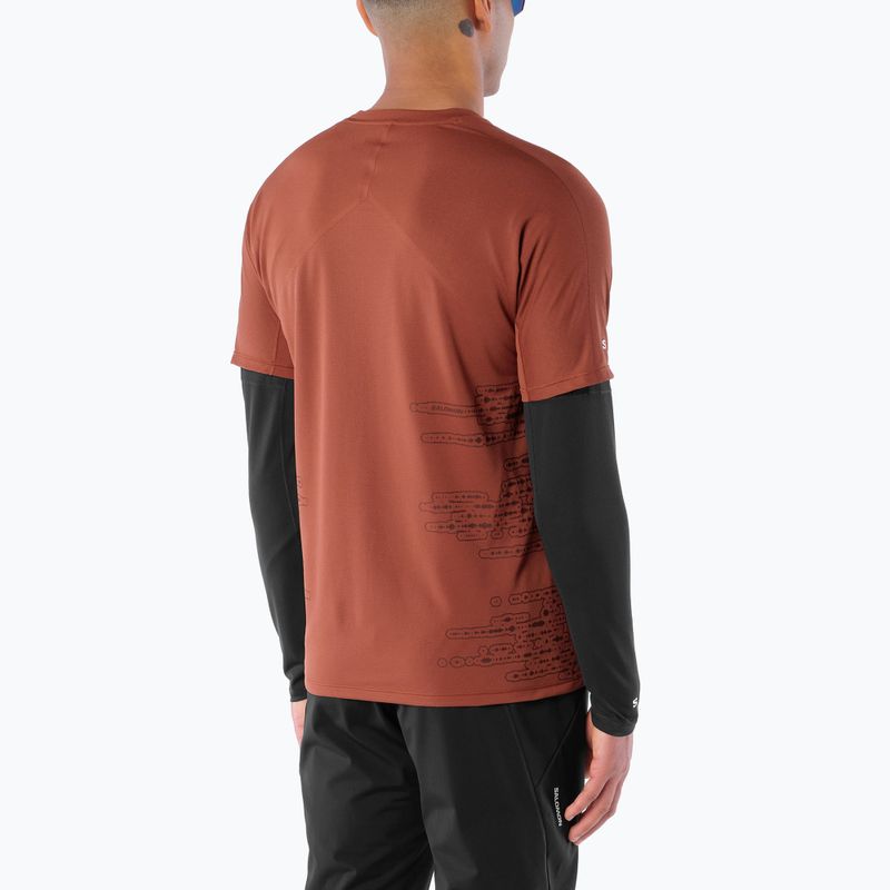 Vyriški bėgimo marškinėliai Salomon Sense Aero GFX Tee SS burnt umber/coffee bean 2