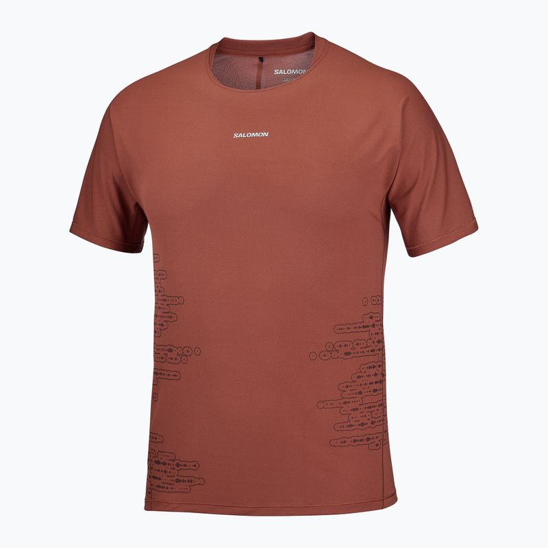 Vyriški bėgimo marškinėliai Salomon Sense Aero GFX Tee SS burnt umber/coffee bean 4