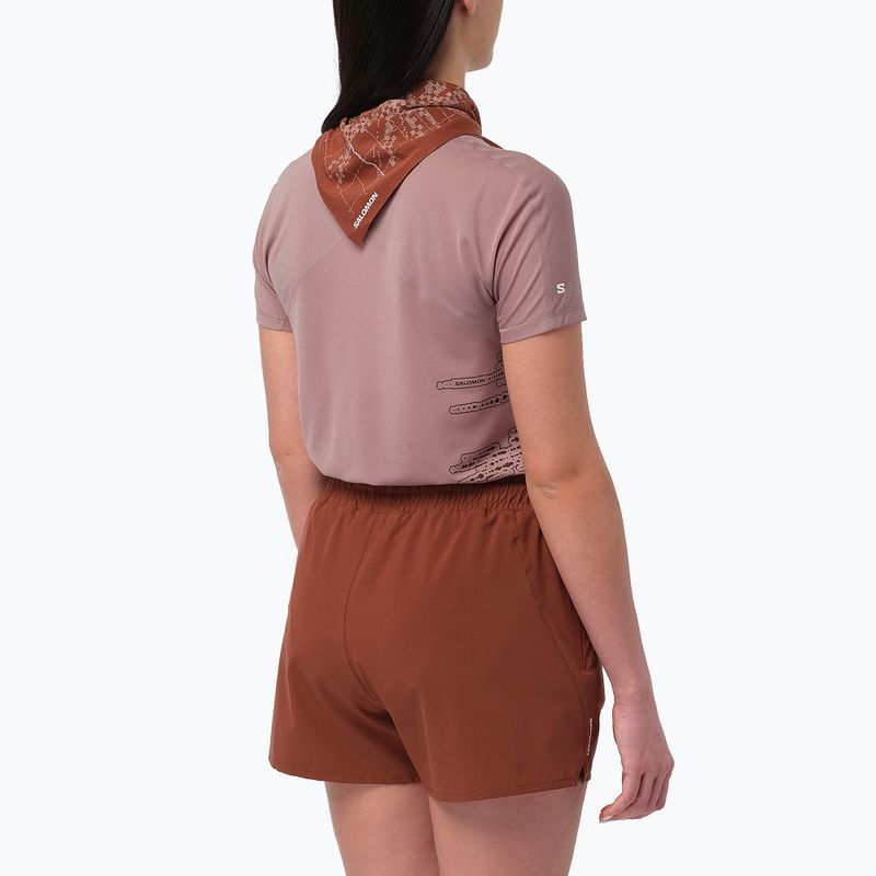 Moteriški bėgimo marškinėliai Salomon Sense Aero GFX Tee SS antler/chocolate fondant 2