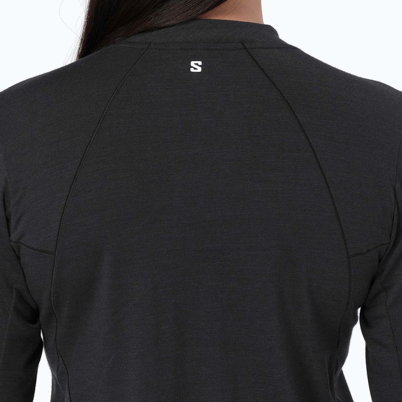 Moteriški bėgimo marškinėliai su ilgomis rankovėmis  Salomon Sense Merino Tee LS deep black 4