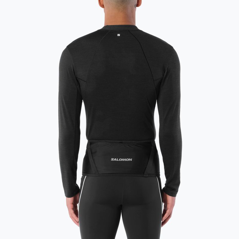 Vyriški bėgimo marškinėliai su ilgomis rankovėmis  Salomon Sense Merino Tee LS deep black 2