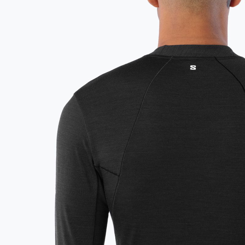 Vyriški bėgimo marškinėliai su ilgomis rankovėmis  Salomon Sense Merino Tee LS deep black 4