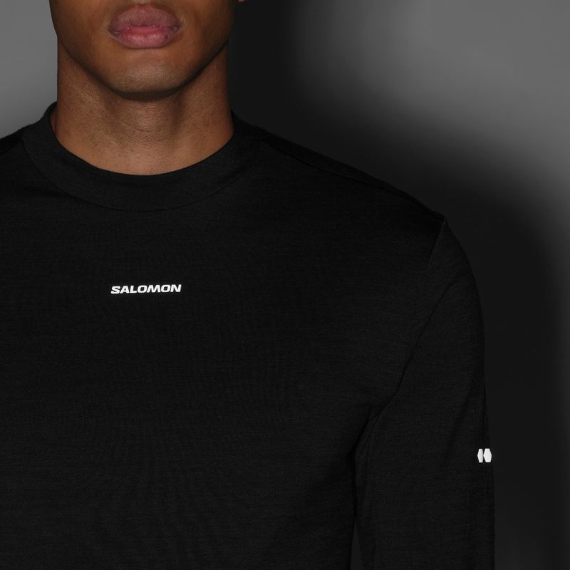 Vyriški bėgimo marškinėliai su ilgomis rankovėmis  Salomon Sense Merino Tee LS deep black 6