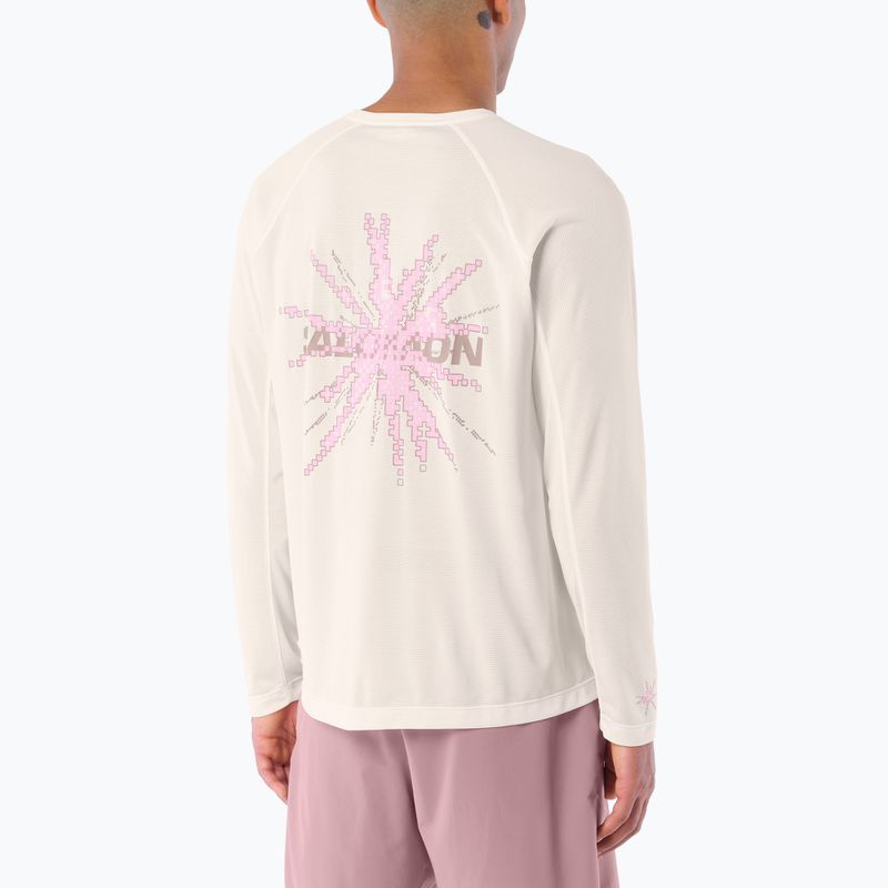 Vyriški bėgimo marškinėliai su ilgomis rankovėmis  Salomon Shakeout Core Tee GFX LS whisper white/pink frosting 2