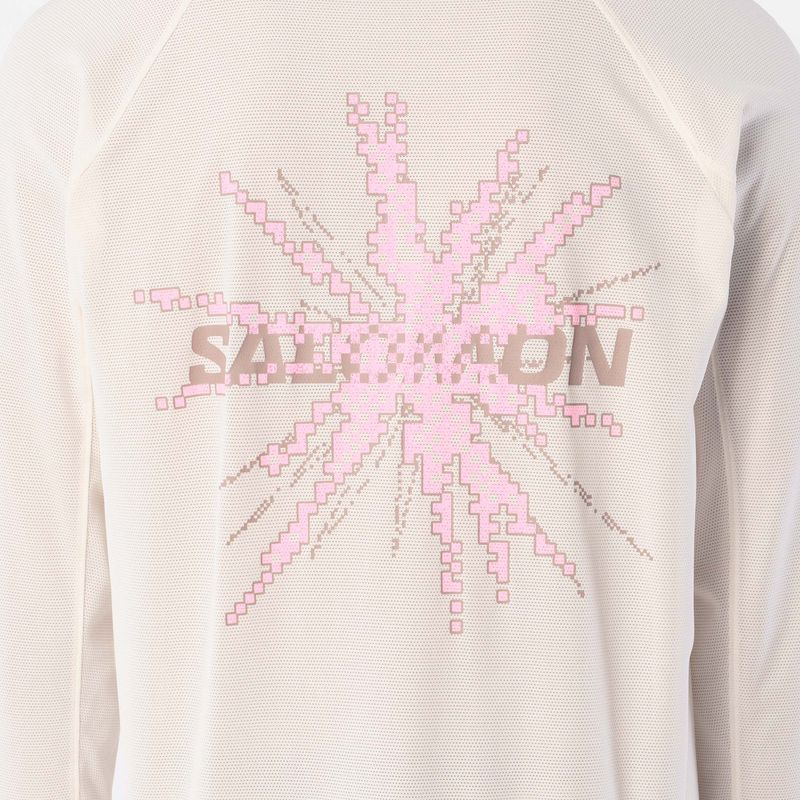 Vyriški bėgimo marškinėliai su ilgomis rankovėmis  Salomon Shakeout Core Tee GFX LS whisper white/pink frosting 3