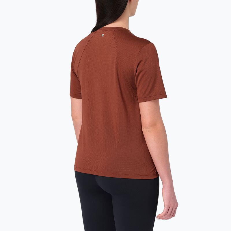 Moteriški bėgimo marškinėliai Salomon Shakeout Core SS Tee burnt umber 2