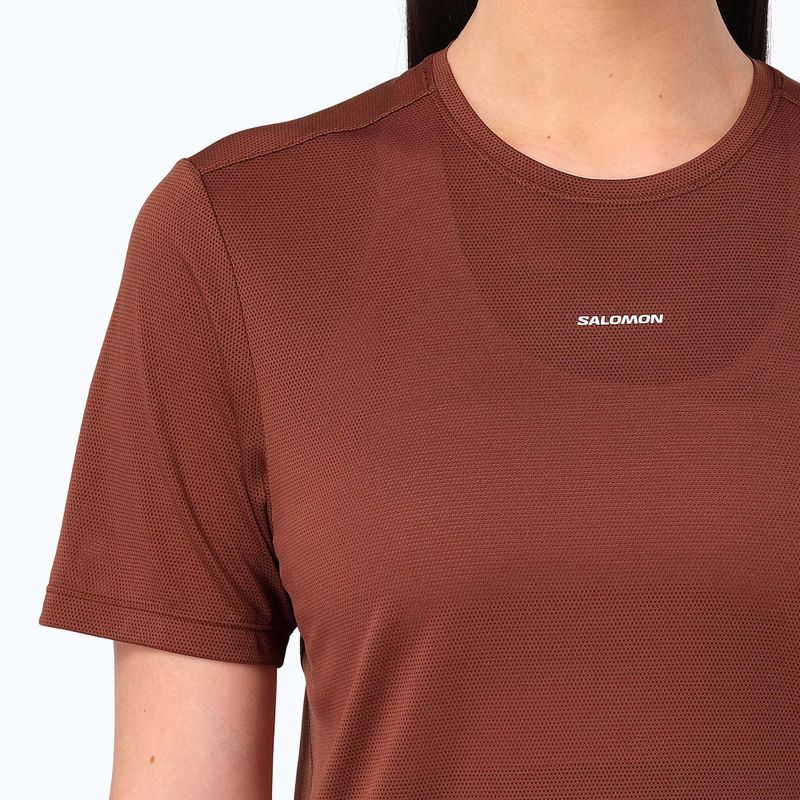 Moteriški bėgimo marškinėliai Salomon Shakeout Core SS Tee burnt umber 3