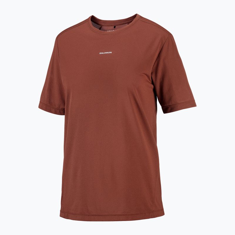 Moteriški bėgimo marškinėliai Salomon Shakeout Core SS Tee burnt umber 4