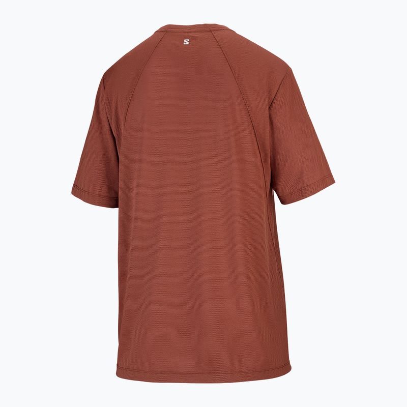 Moteriški bėgimo marškinėliai Salomon Shakeout Core SS Tee burnt umber 5