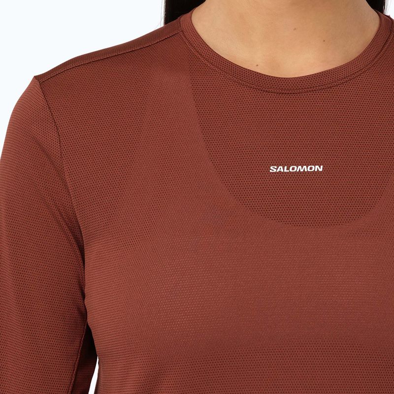 Moteriški bėgimo marškinėliai su ilgomis rankovėmis Salomon Shakeout Core LS Tee burnt umber 3