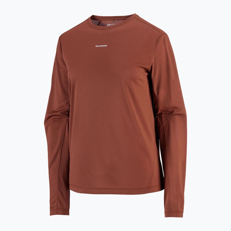 Moteriški bėgimo marškinėliai su ilgomis rankovėmis Salomon Shakeout Core LS Tee burnt umber 4