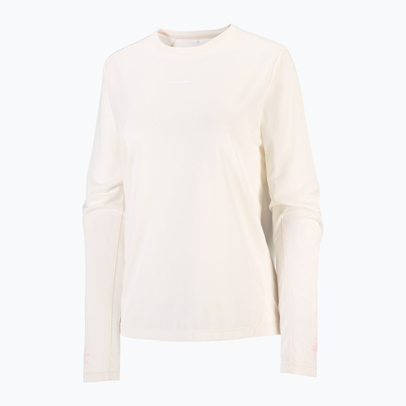 Moteriški bėgimo marškinėliai su ilgomis rankovėmis  Salomon Shakeout Core Tee GFX LS whisper white/pink frosting 5