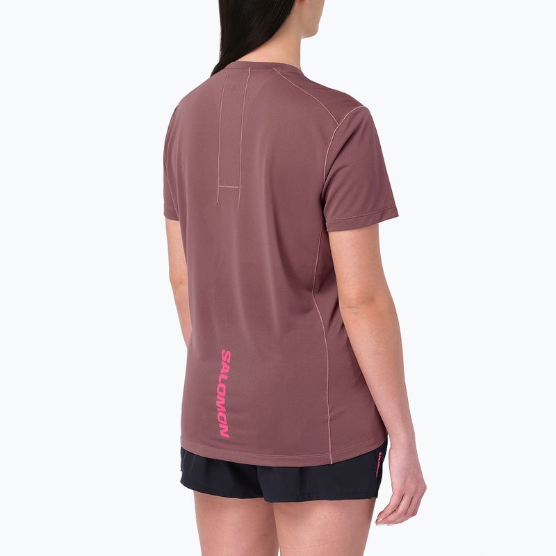 Moteriški bėgimo marškinėliai Salomon Courtney Tee SS rose taupe 2