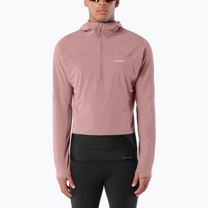 Vyriškas bėgimo džemperis Salomon Sense Aero Hybrid Half Zip Hooded antler