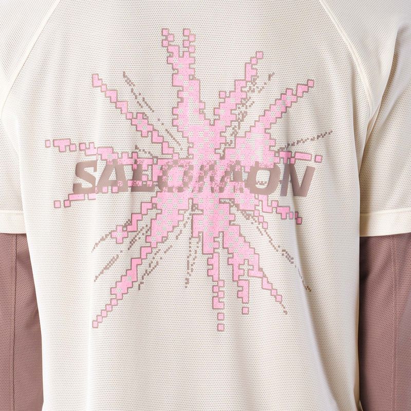 Vyriški bėgimo marškinėliai Salomon Shakeout Core GFX SS Tee whisper white/pink frosting 4