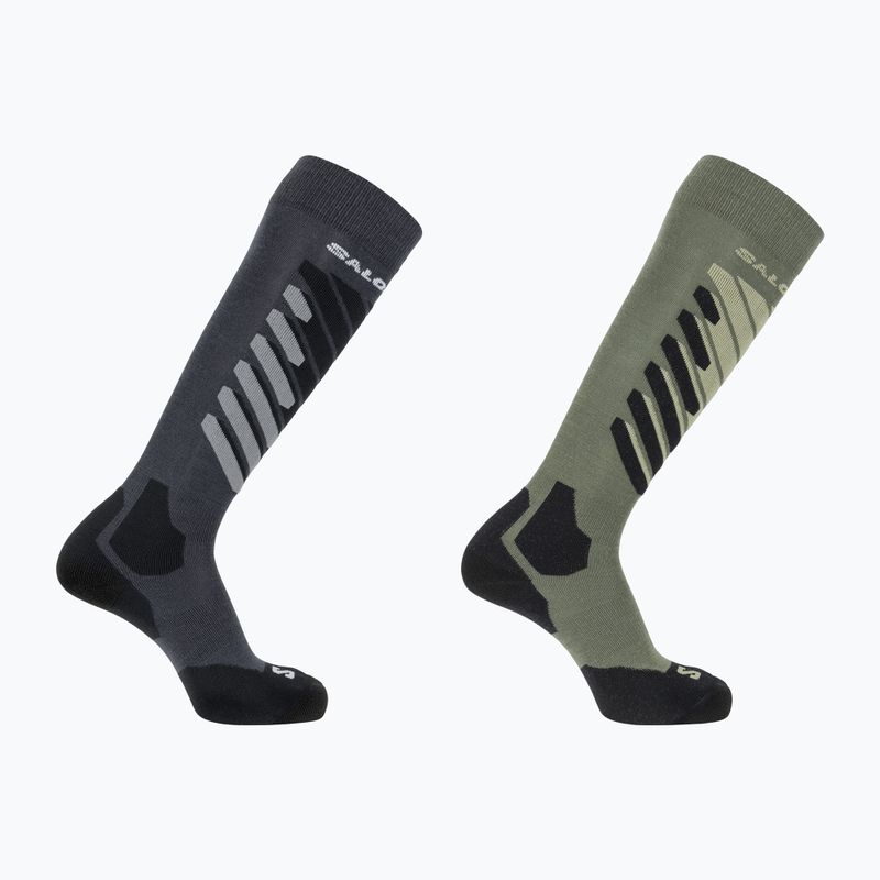 Slidinėjimo kojinės Salomon S/Access 2-Pack anthracite/deep lichen green