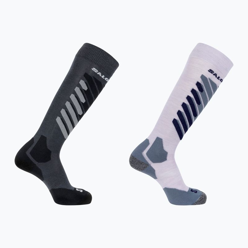 Slidinėjimo kojinės Salomon S/Access 2-Pack anthracite/sweet lavender
