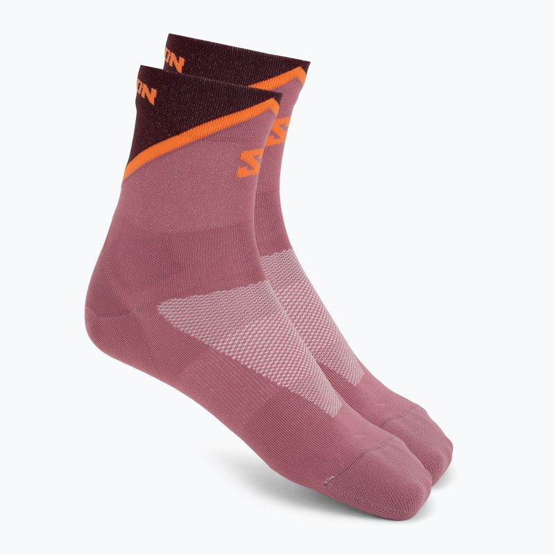 Kojinės Salomon Pulse Ankle dusky orchid/huckleberry/dragon fire