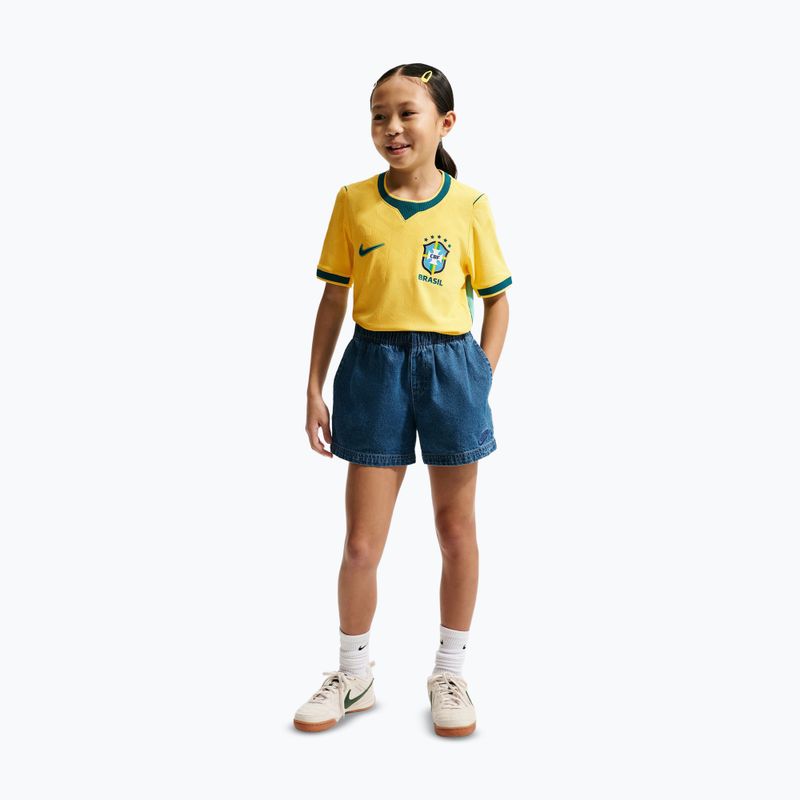 Vaikiški futbolo marškinėliai Nike Brazil 2026/27 Match Home canary/light mint/geode teal 5