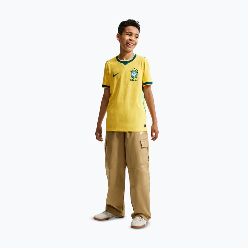 Vaikiški futbolo marškinėliai Nike Brazil 2026/27 Match Home canary/light mint/geode teal 6