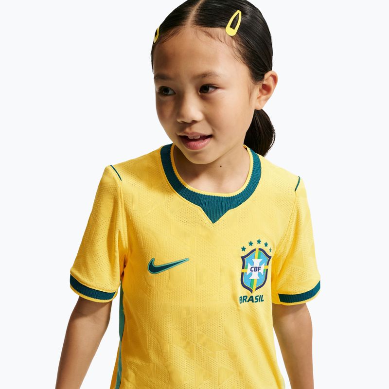 Vaikiški futbolo marškinėliai Nike Brazil 2026/27 Match Home canary/light mint/geode teal 7